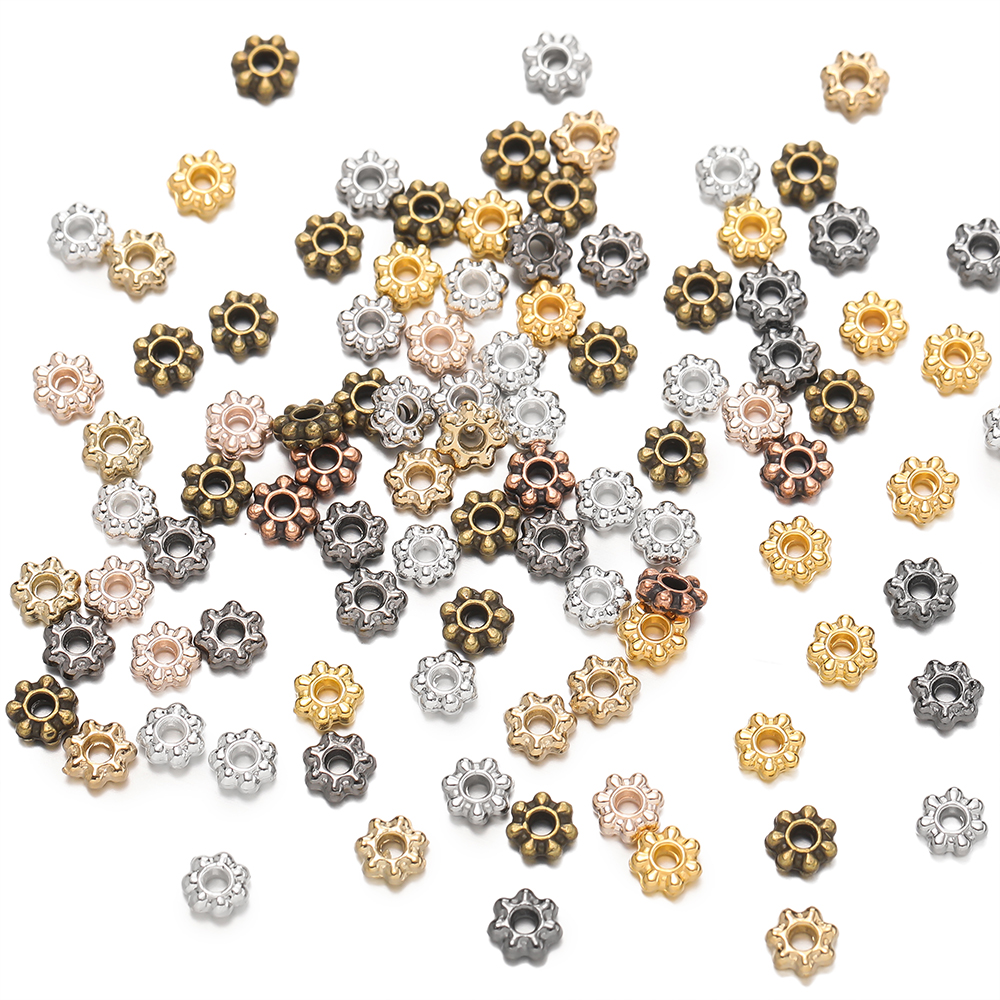 Flower Supply - 200pcs/lot 4/6mm Daisy Snowflake Flower Spacer