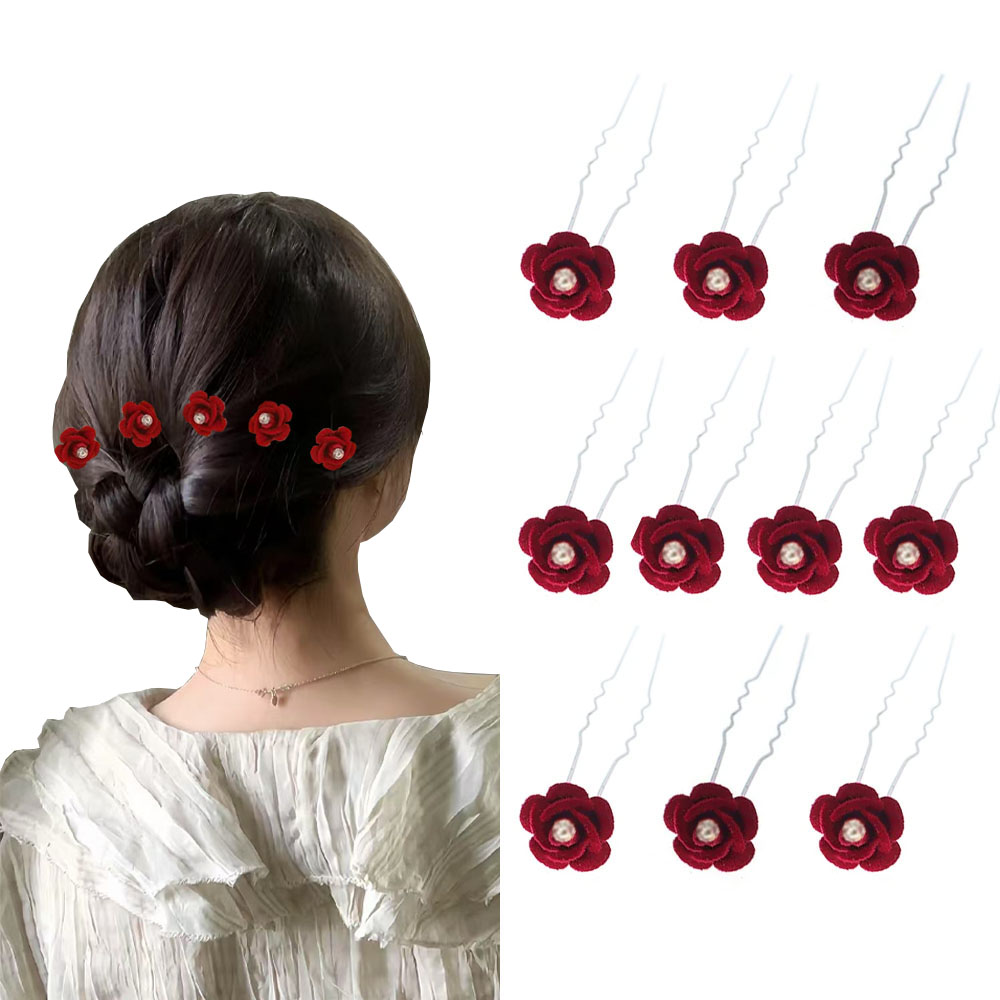 10Pcs Rose Hair Accessories We - Flower Supply 리뷰 및 가격