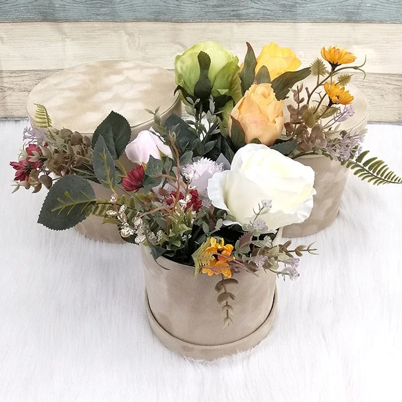 3Pcs/Set Round Shape Velvet Gi - Florist Supply Buckets 리뷰 및 가격