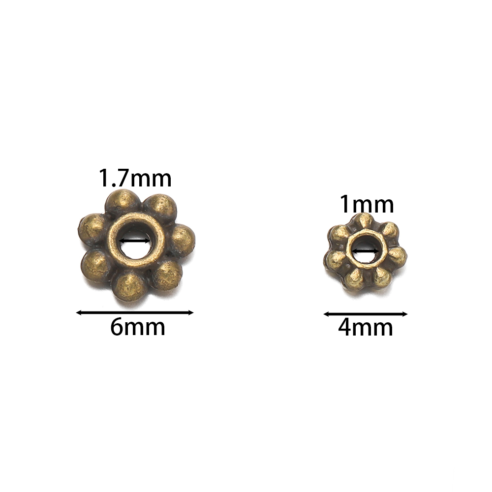 200Pcs 4/6mm Alloy Snowflake B - Flower Supply 리뷰 및 가격