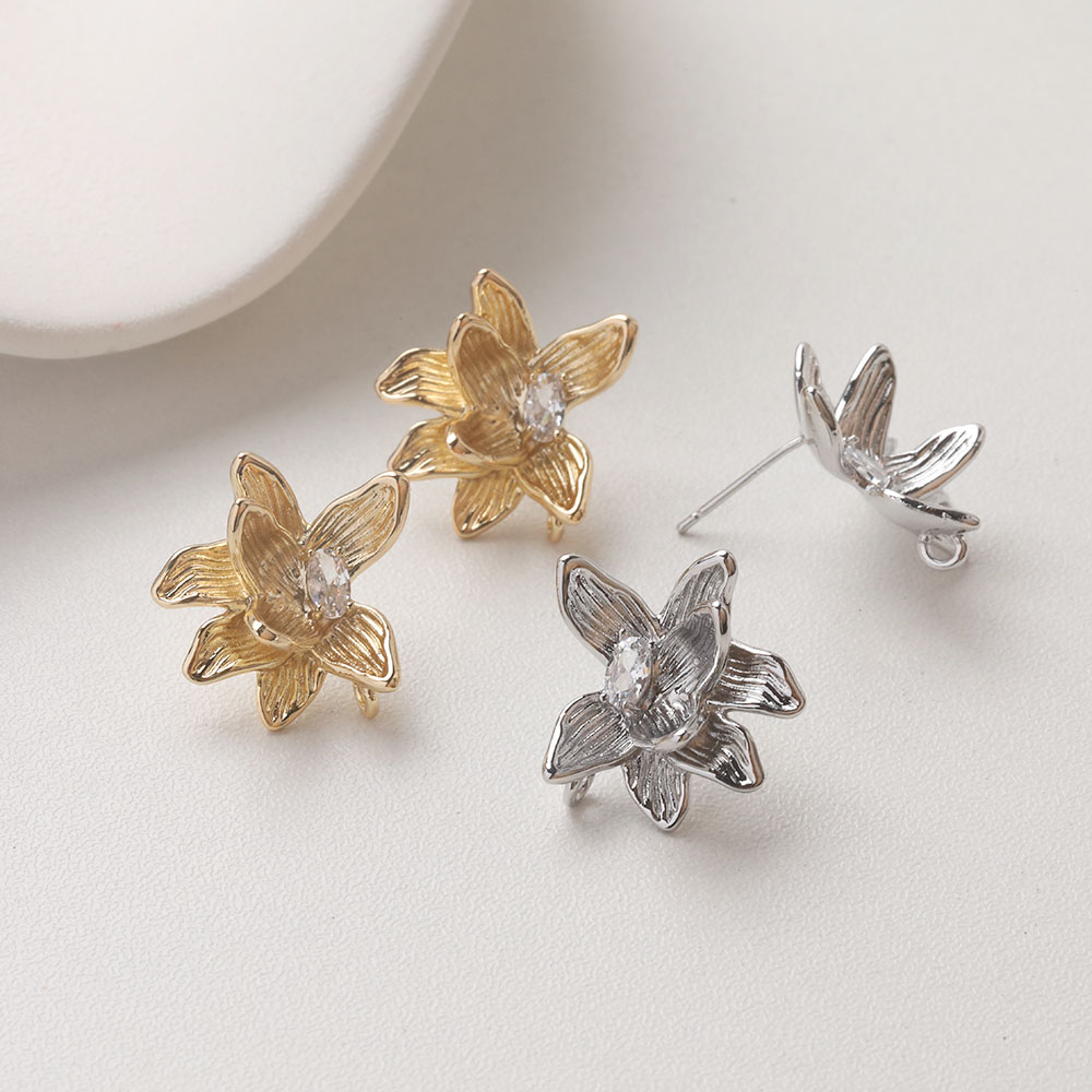 4PCS Dainty Flower Ear Studs E - Flower Supply 리뷰 및 가격