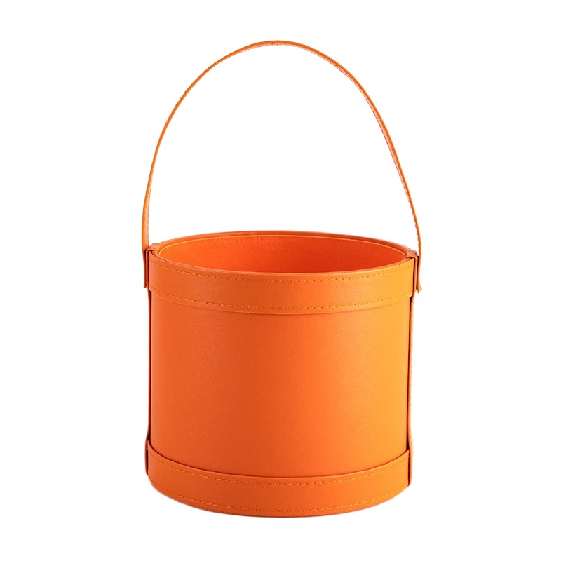 Portable Leather Round Gift Bo - Florist Supply Buckets 리뷰 및 가격