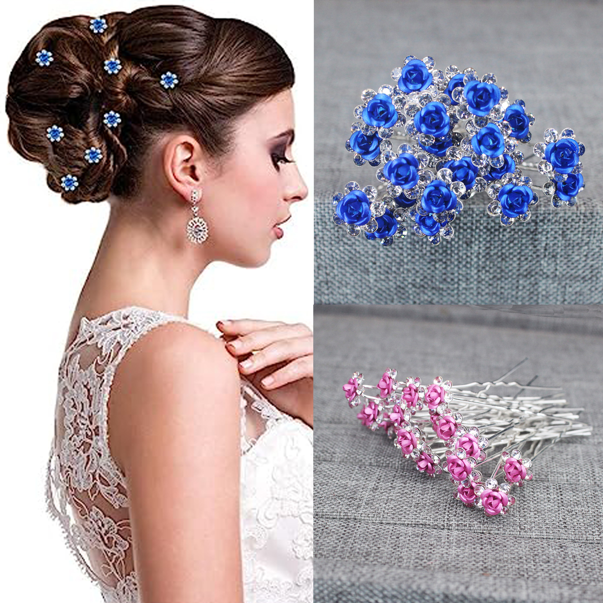 20PCS Rose Flower Rhinestone H - Flower Supply 리뷰 및 가격